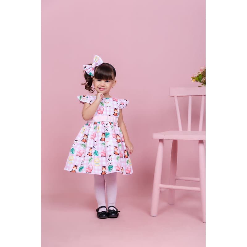 Vestido Temático Fazendinha | Vestido Infantil Luxo Fazendinha Aniversário