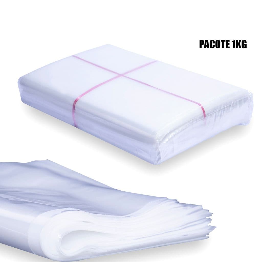 Saco Plástico Transparente 1KG Espessura 0,06mm Diversas Medidas Disponíveis