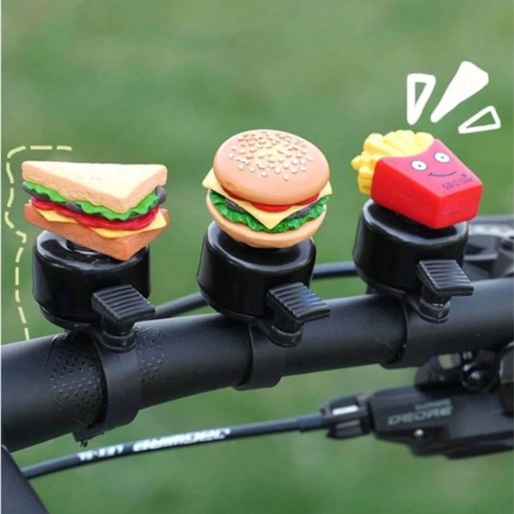 Buzina de Bicicleta Sanduíche Hamburguer Batatas Fritas Acessórios de Chamada Adoráveis Scooter Segurança