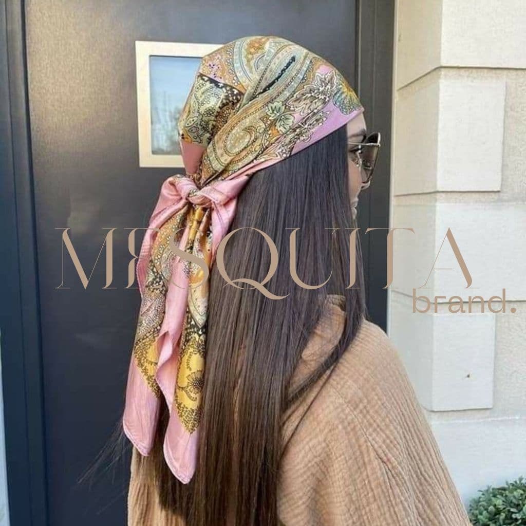 bandana cetim e seda feminino lenço de pescoço cabeça cabelo cachecol encharp echarp ensharp Oferta
