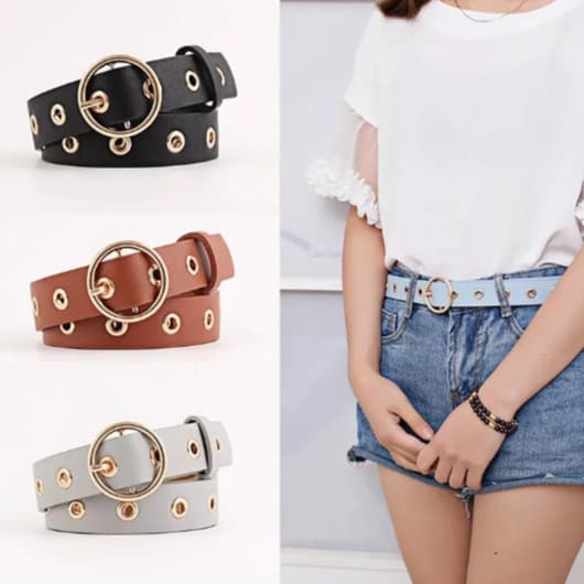 Cintos Femininos Coloridos Casual Diversos Modelos Couro Sintético MZS