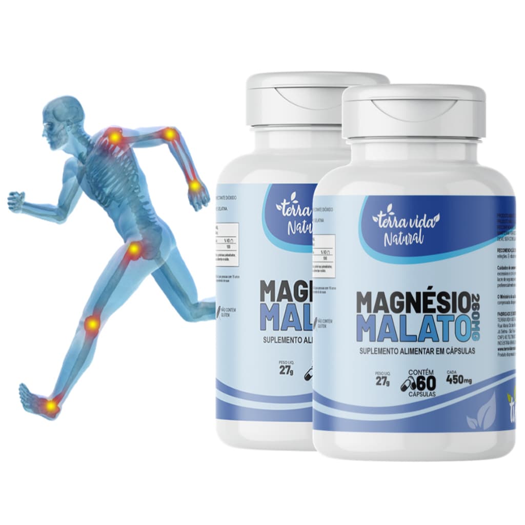 Kit com 2 Magnésio Malato - DIMALATO Puro 100% Original