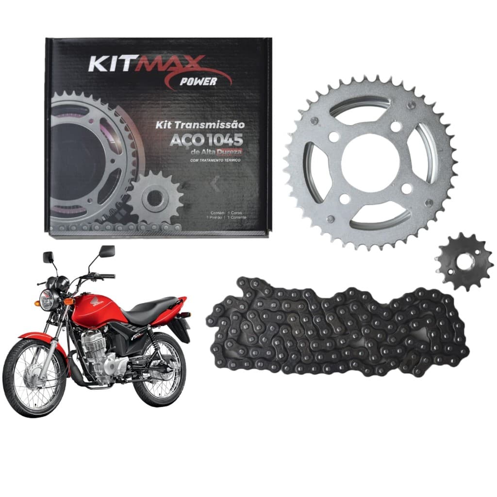 kit Tração Relação MAX/MXX Transmissão Honda Cg Titan Fan 125 2000 a 2008