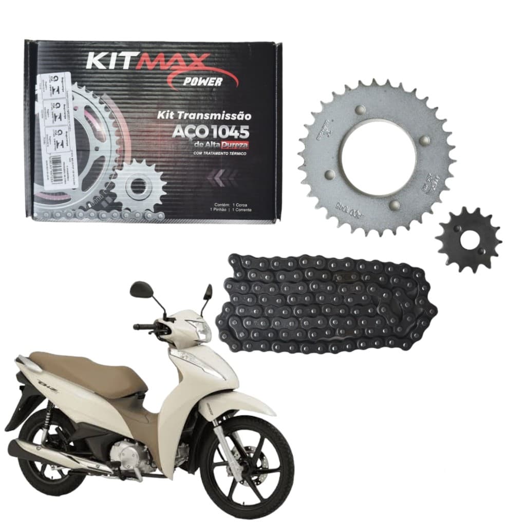 Transmissão Relação MAX/MXX Biz 125/POP 100/POP 110 Aço 1045 - Entrega Rápida