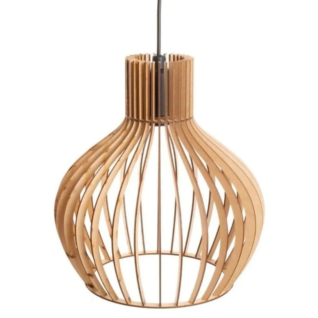 Luminaria Mdf Balão Lustre Pendente Moderno Rustico/Decorativo