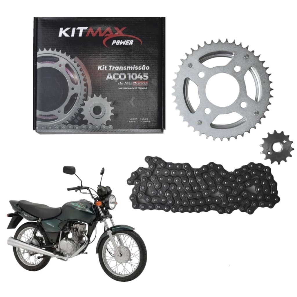 Transmissão Relação MAX/MXX Titan 2000/Fan 125 2004 a 2008 Aço 1045 - Entrega Rápida