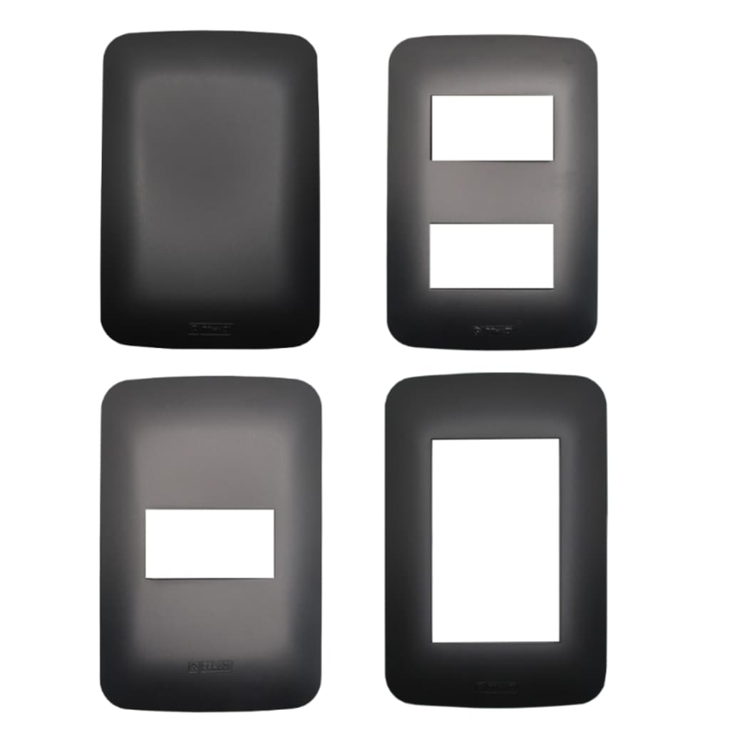 Placa Espelho 4x2 Preto Canoa Romazi