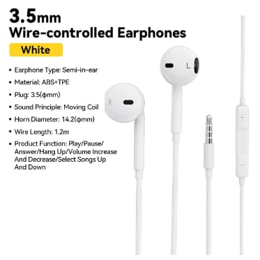 Fones de ouvido Essager intra-auricular com microfone, estéreo,  3,5mm, P2