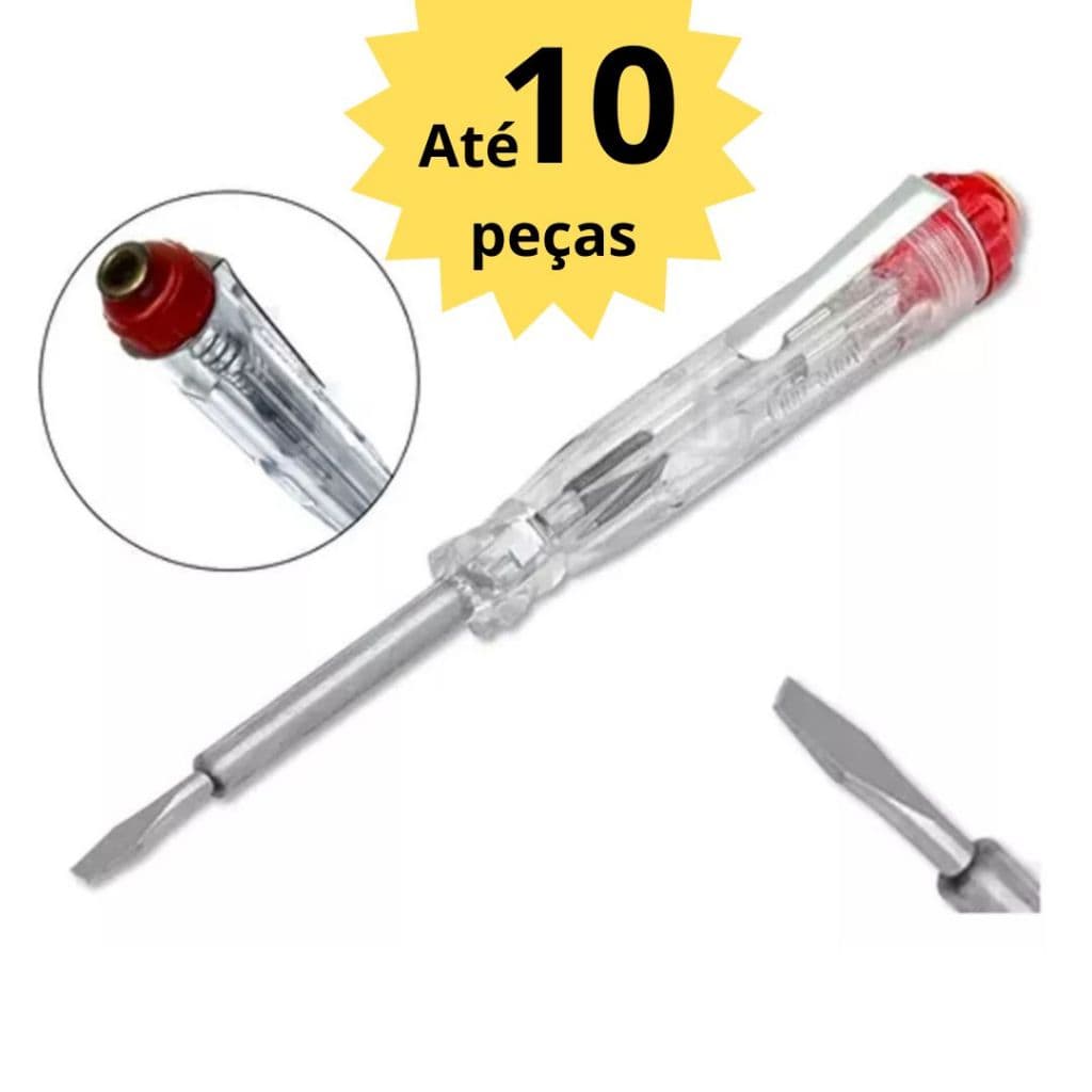 Kit 10, 6 ou 3 Chave Teste 140mm (100v A 500v) Fertak Detector de Tensão energia eletrica, eletricidade