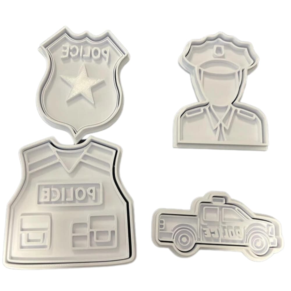 Cortador de Biscoito com Carimbo - Kit Polícia