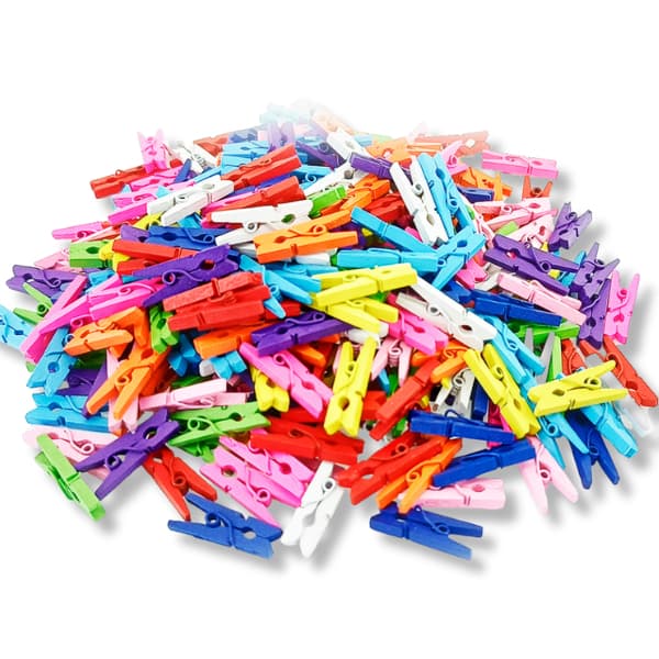 300 Mini Pregadores Prendedores Clips Colorido Para Drinks Cartões Lembranças 2,5 cm