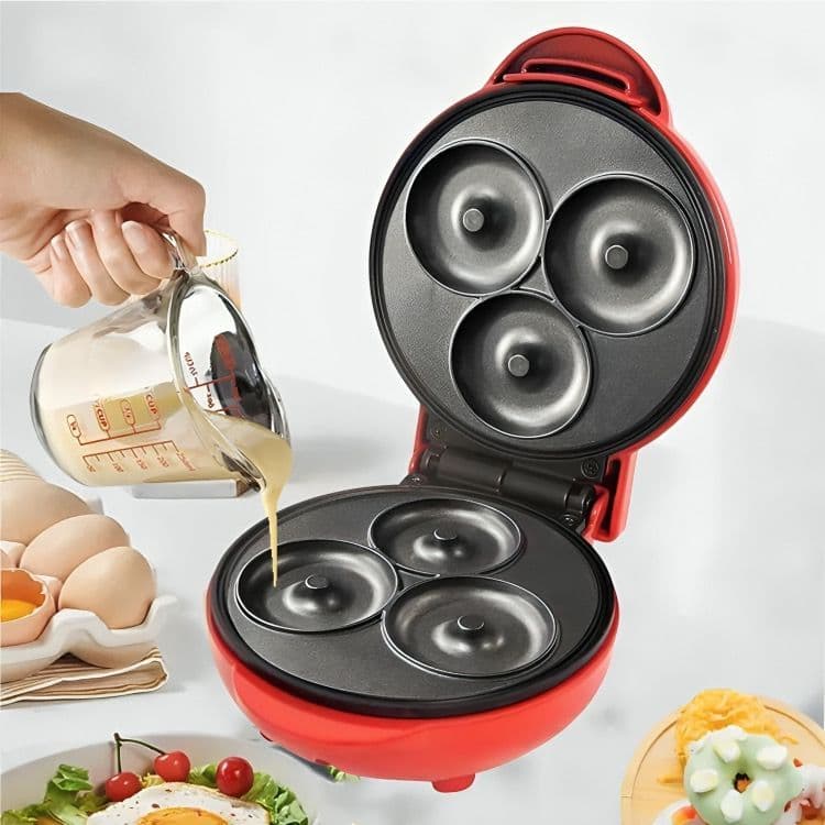 Mini Máquina de Donuts Rosquinhas Confeitaria Culinária 3 Donuts 110v