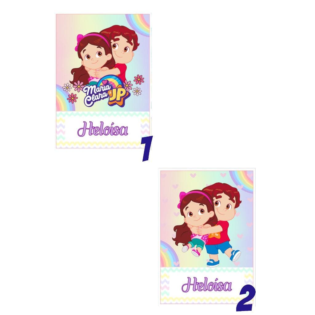 Caderno Maria Clara e JP Brochura Personalizado Grande e Pequeno 96 Folhas