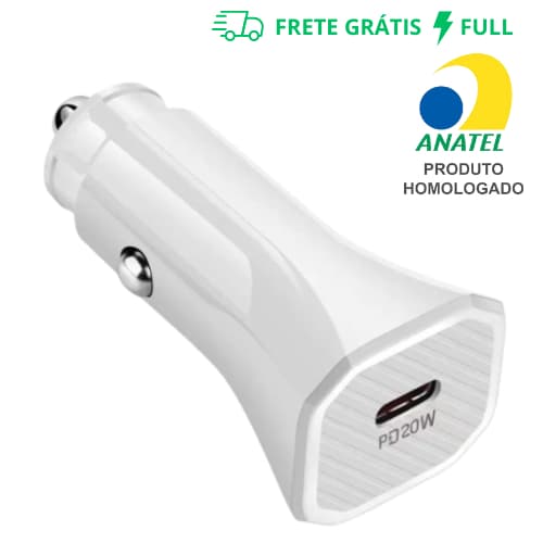 CARREGADOR RÁPIDO DE CARRO 20W PD PARA IOS TIPO-C