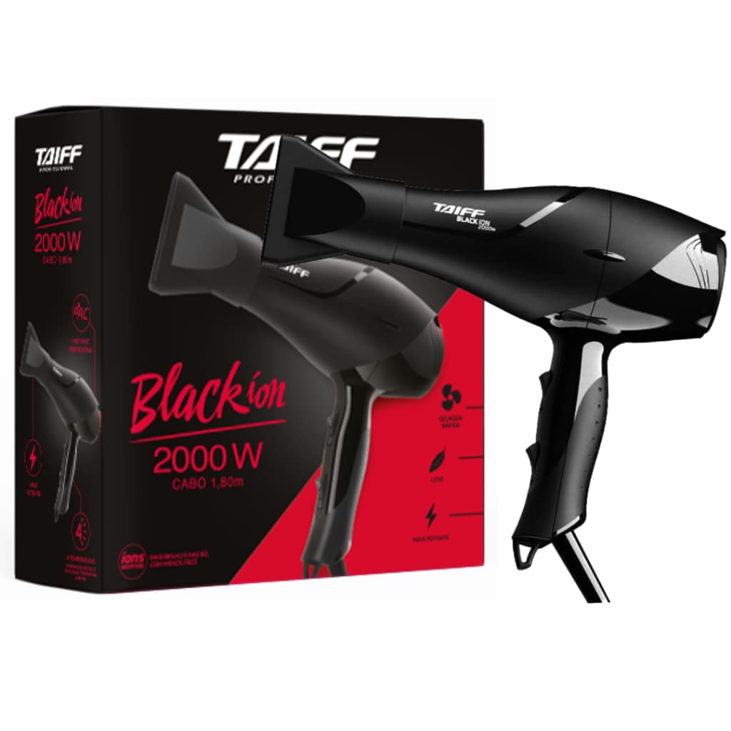 Secador Cabelos Taiff Black Íon 2000w 127V 100% Original Com Nota Fiscal Cabo 1,80m