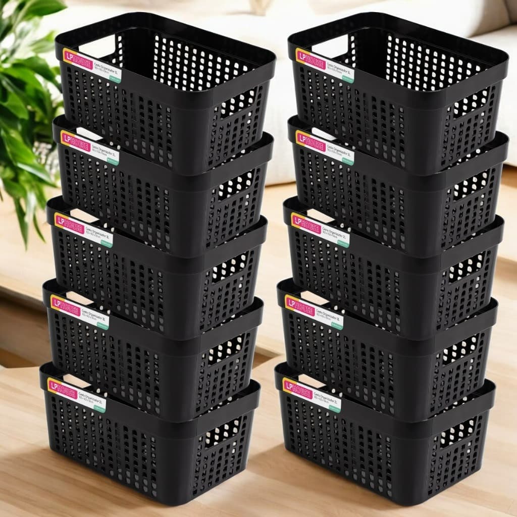 Kit 10 Cestos Organizadores Rattan Cesto de Organização Gaveta Lavanderia Armário
