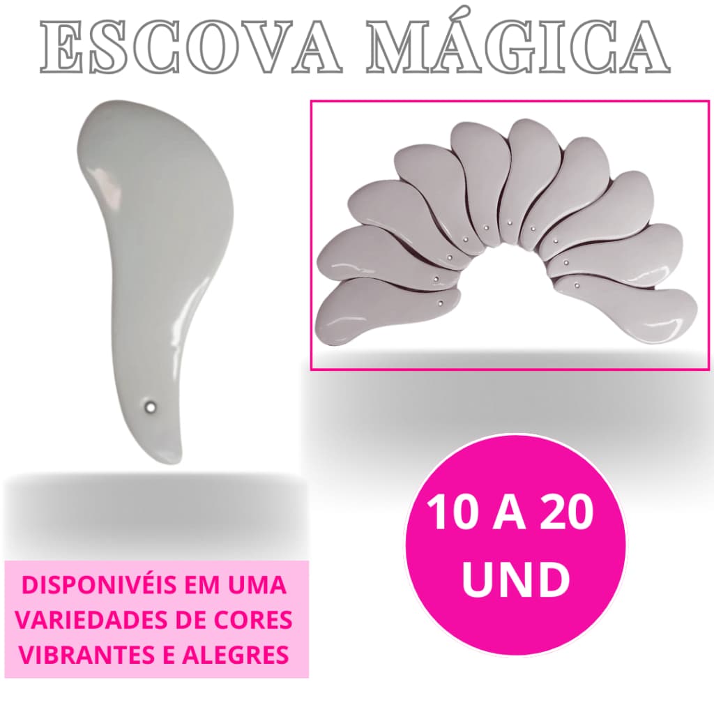 KIT ESCOVA MÁGICA BRANCA = 10, 20 A 30 UNIDADES