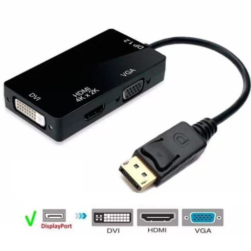 Adaptador DisplayPort para HDMI/VGA/DVI