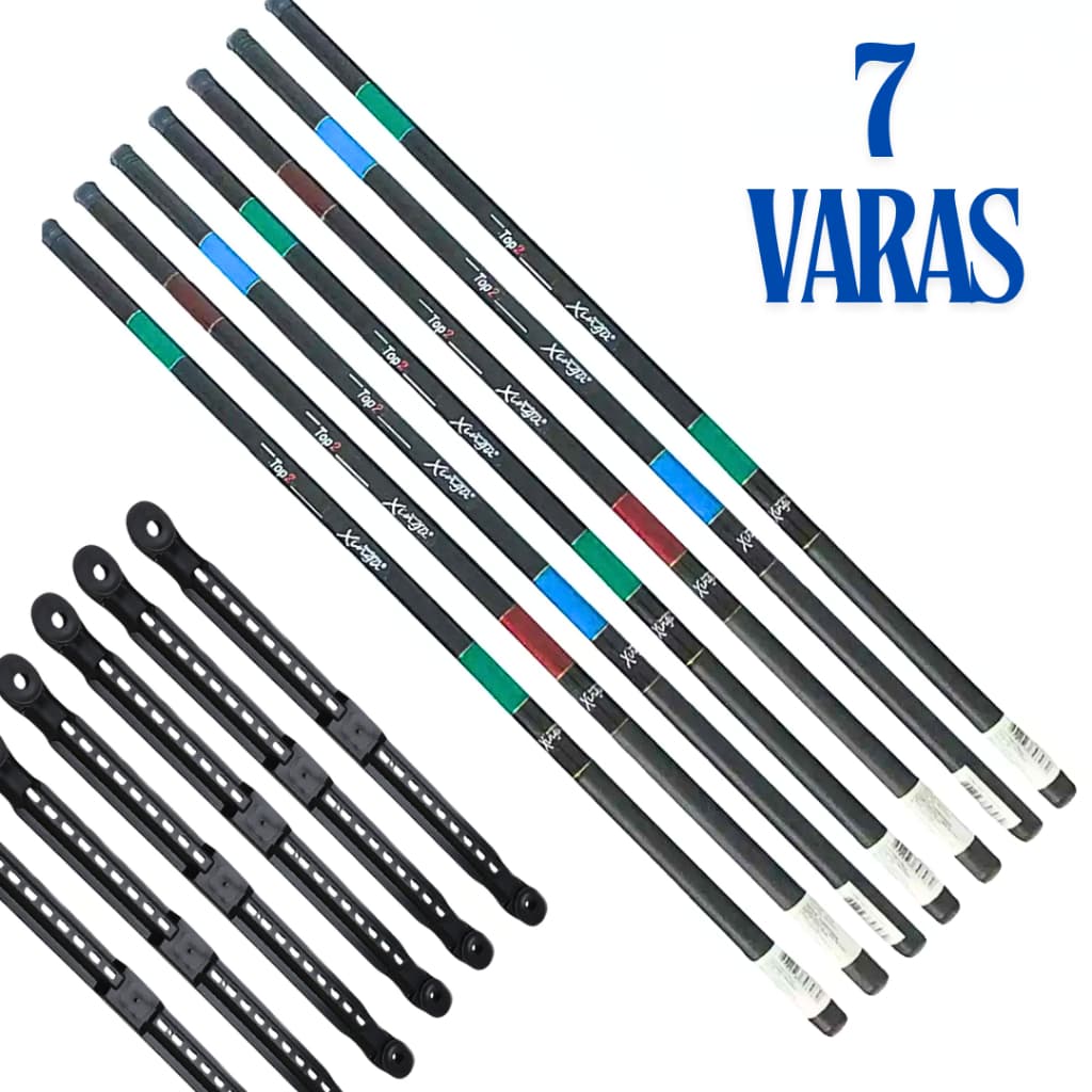 Kit pesca Completo 7 Varas Telescopicas 2,40m Caniço de Pesca Enrolador de Linha Carbono Vara Barato Leve Pescaria Retratil Promoção Tilapia Lambari Piau Entre Outros