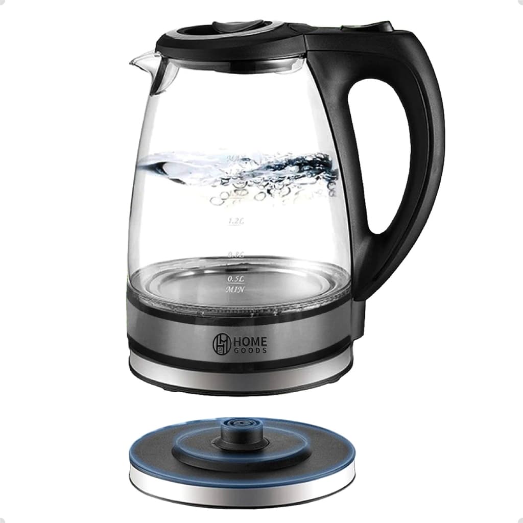Chaleira Elétrica De Vidro Temperado 1000W Desligamento Automático 2 Litros Top