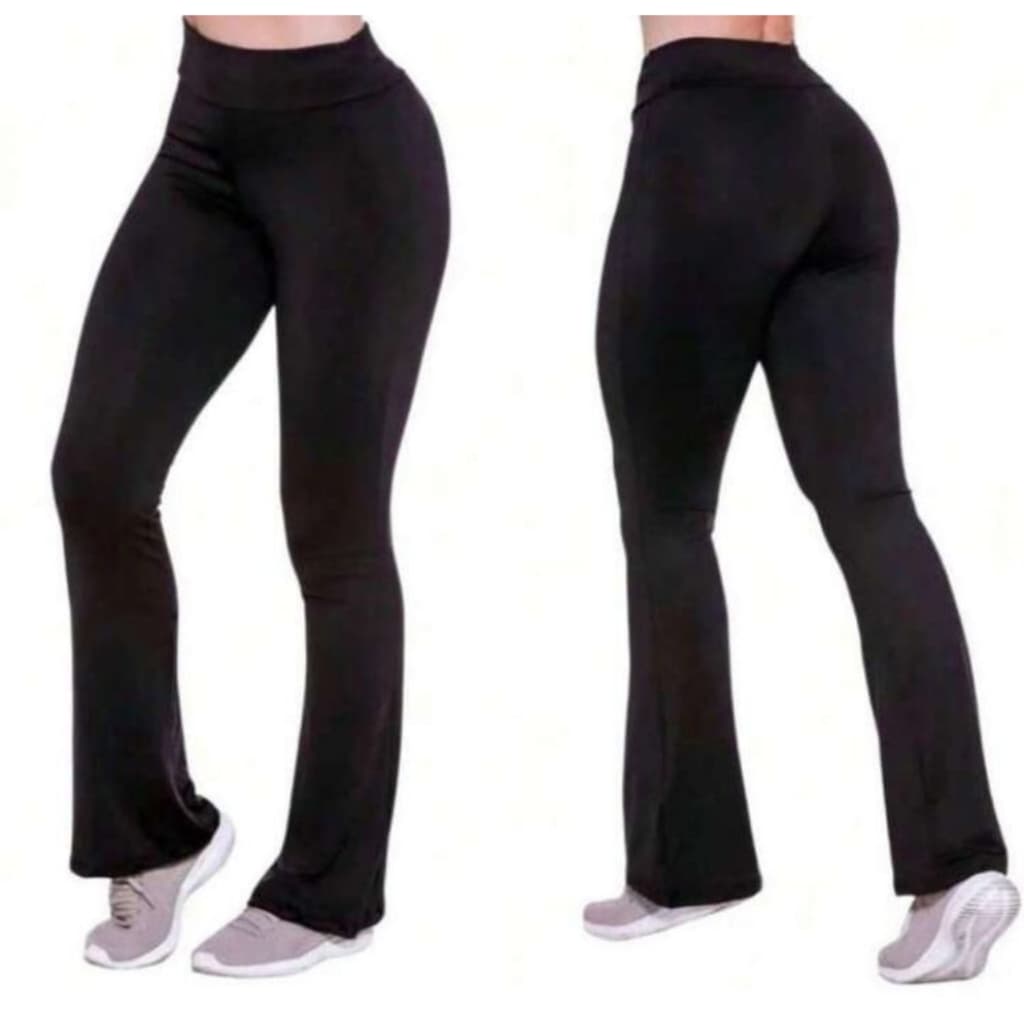 Calça Bailarina Flare Boca de Sino Flanelada Térmica Forrada com elástico na Cintura