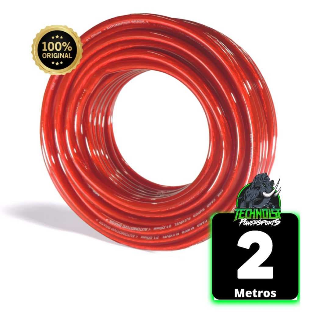 Cabo Bateria 21mm Technoise Força Som Automotivo Rolo 2 Metros 100% Cobre