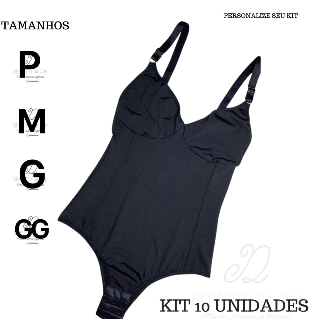 Kit 10 Cinta Body Modelador Suplex Sem Bojo Redutora De Medidas Com Compressão Alça Reforçada