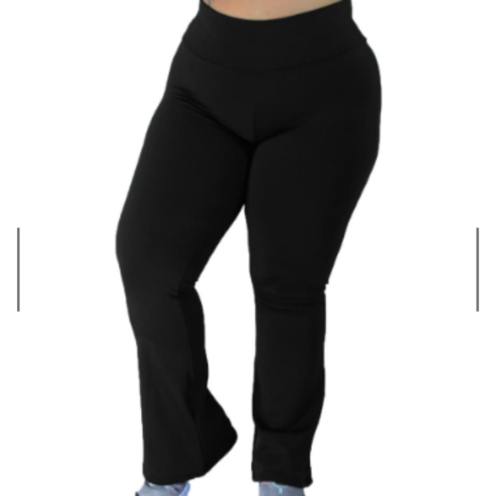 Calça Bailarina Flare Boca de Sino Flanelada Térmica Forrada Plus Size EXG