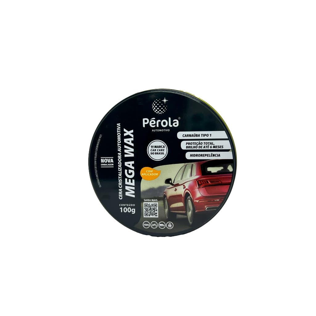 Cera Pasta MEGA WAX  Incolor Carnaúba 100g Automotiva , efeito marmorizado