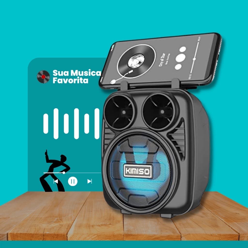 Caixa de Som Bluetooth Potente Radio Fm recarregável