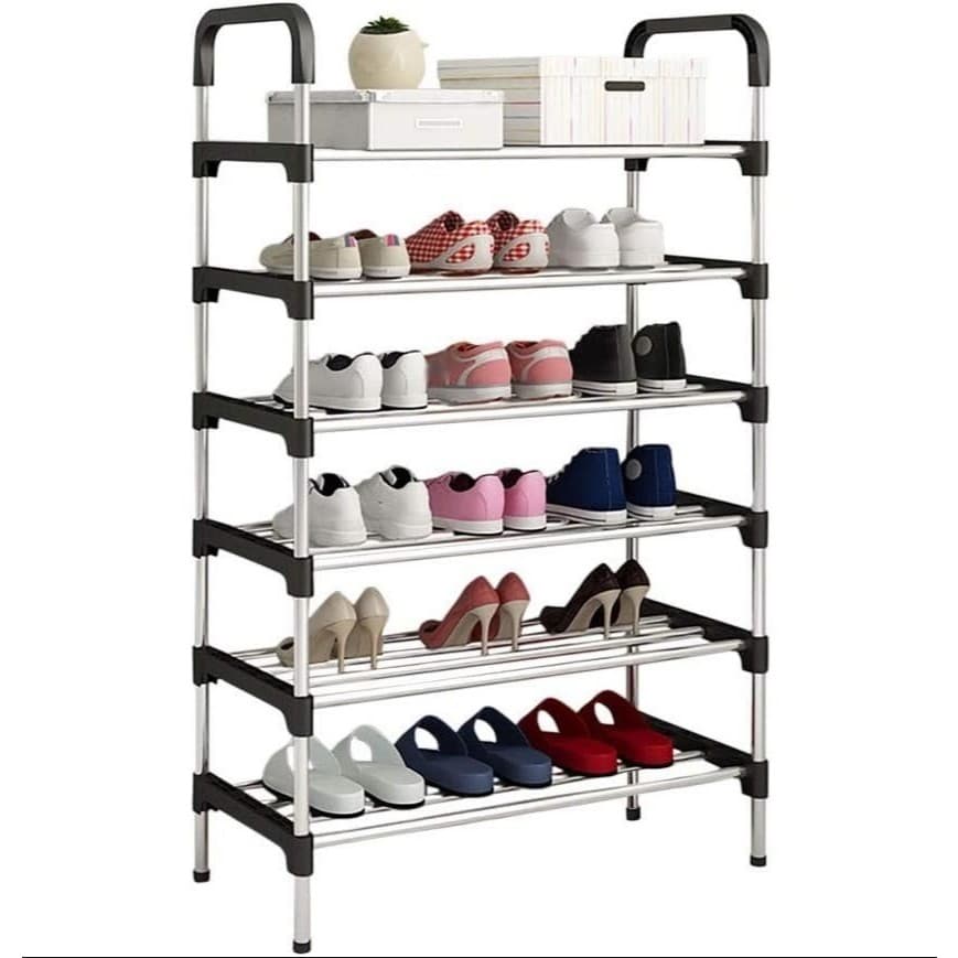 Sapateira Vertical 6 Prateleiras 18 Pares De Sapatos Calçados Aço Cromado Luxo Desmontável oferta
