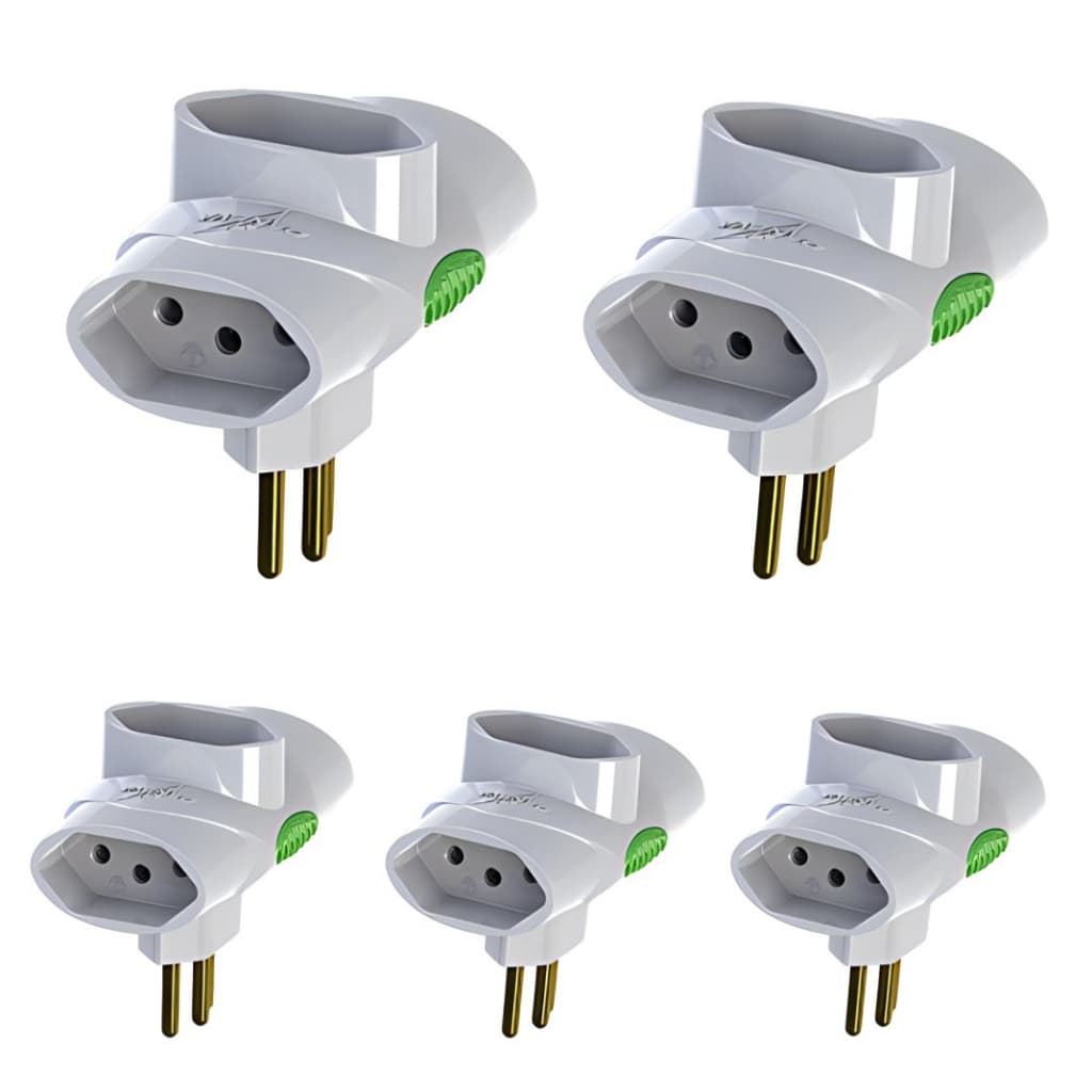 Kit Adaptador de Tomada Benjamin T 3 Pinos 10A 2p+t Daneva Bivolt 110v 220v NBR