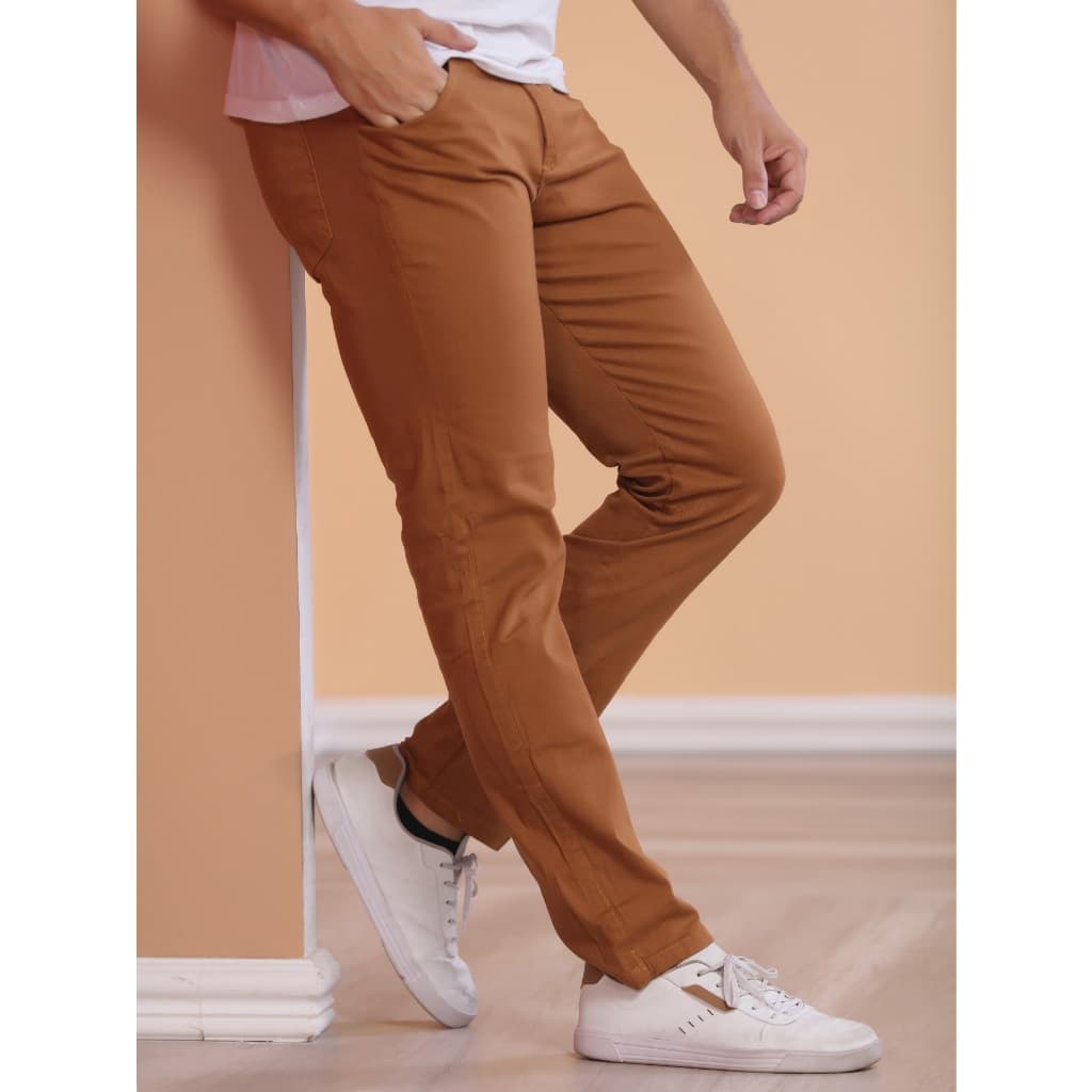 Calça sarja de cor CARAMELO Bolso Tradicional qualidade TOP