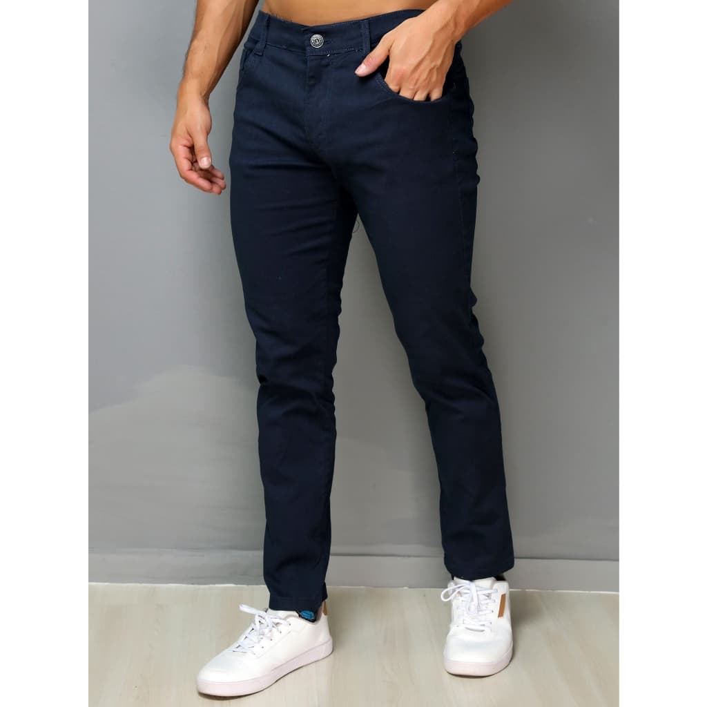 Calça sarja de cor Azul Marinho Bolso Tradicional qualidade TOP
