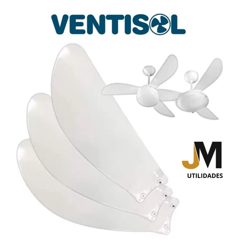 HÉLICE VENTILADOR DE TETO VENTISOL FENIX BRANCA KIT 3 PÁS