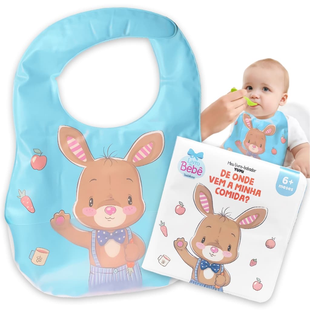 Livro: De Onde Vem A Minha Comida ? | Livro E Babador De Silicone Para A Hora Da Comida - Para Bebê