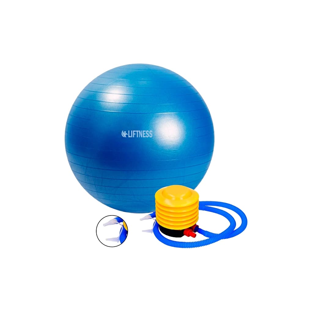 Bola de Ginástica Suíça Yoga Pilates 65 cm Bola de Pilates Inflável Anti Estouro Azul Liftness
