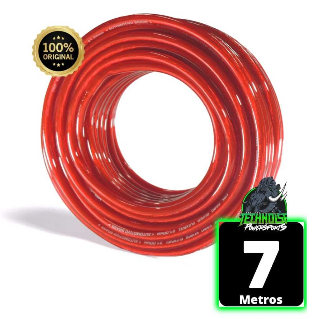Cabo Bateria 21mm Technoise Força Som Automotivo Rolo 7 Metros 100% Cobre