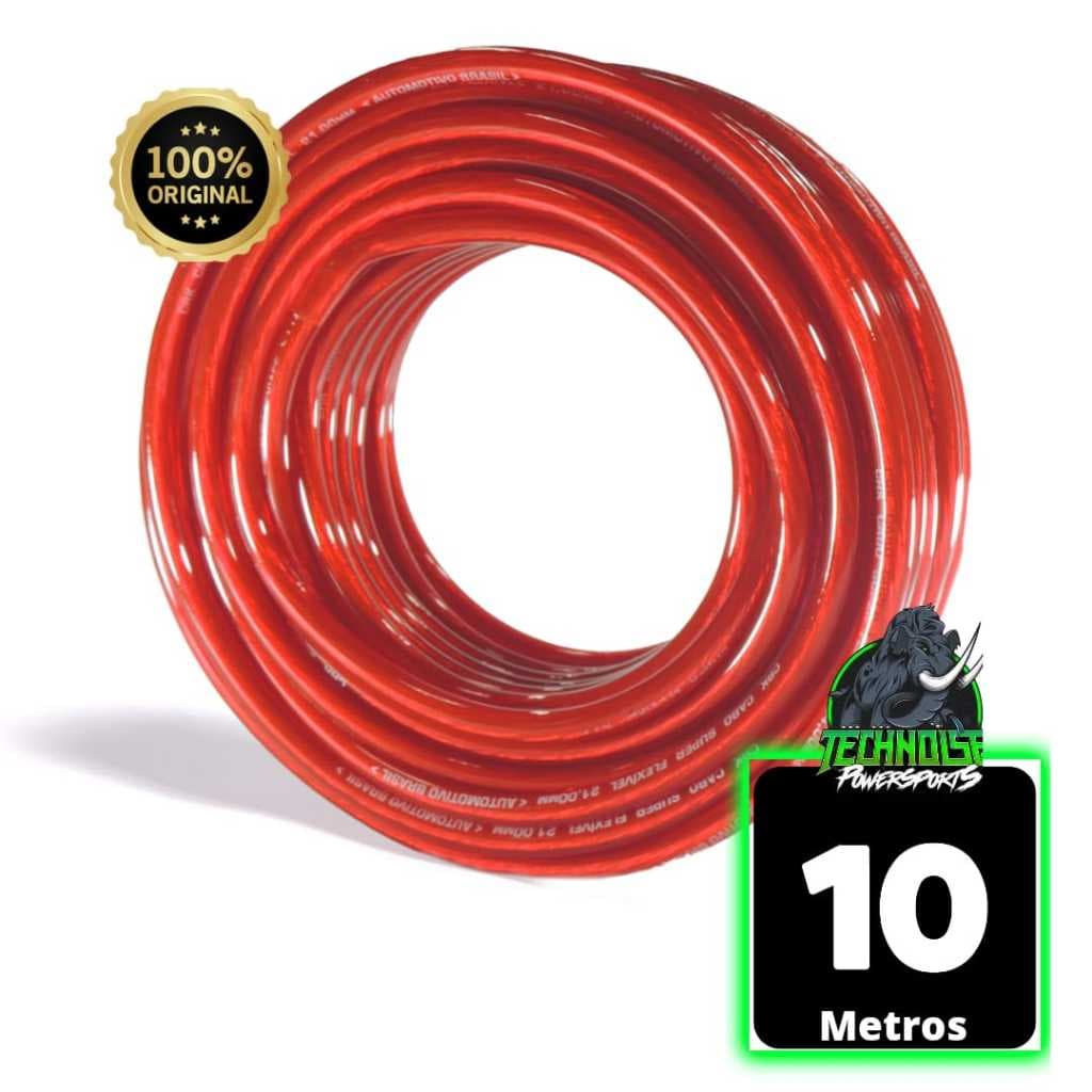 10 Metros Cabo 21mm Fio Força de Bateria Technoise Puro Cobre Automotivo