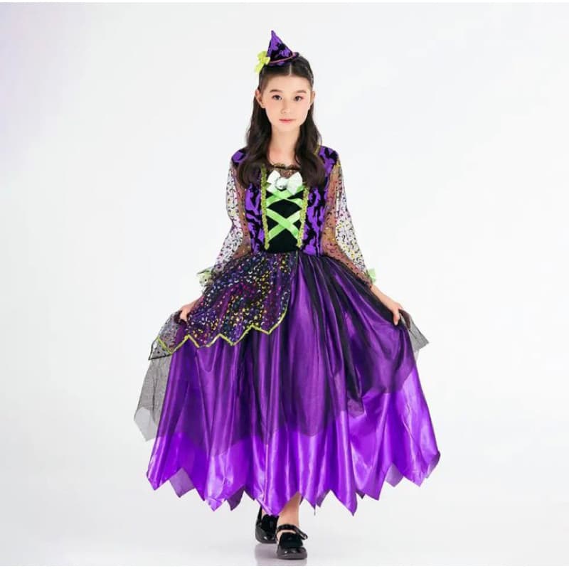 Fantasia Halloween Infantil Vestido Bruxa Dia das Bruxas
