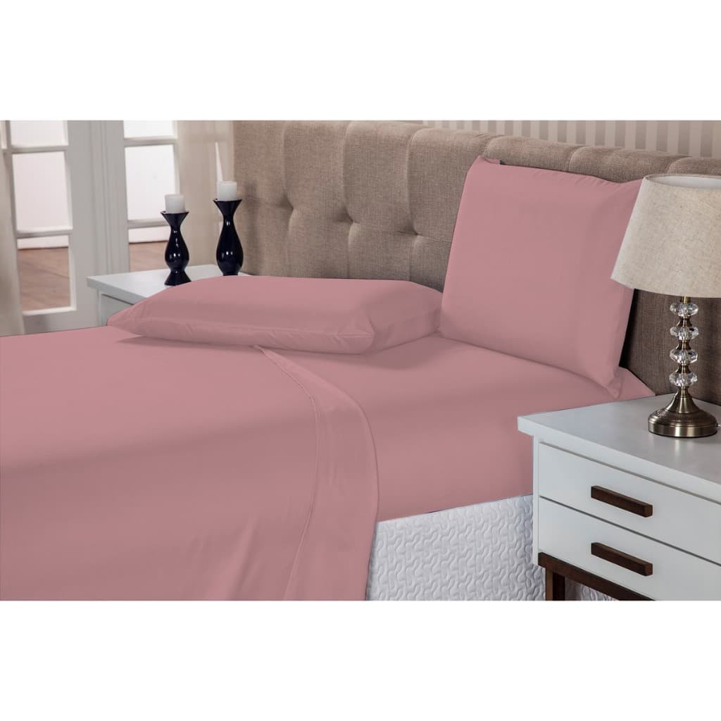 Jogo De Cama Casal 4 Pe莽as Len莽ol Com El谩stico 1,38 X 1,88 X 0,30 + Len莽ol De Cima 2,20 X 2,40 + 2X Fronha Colch茫o Box