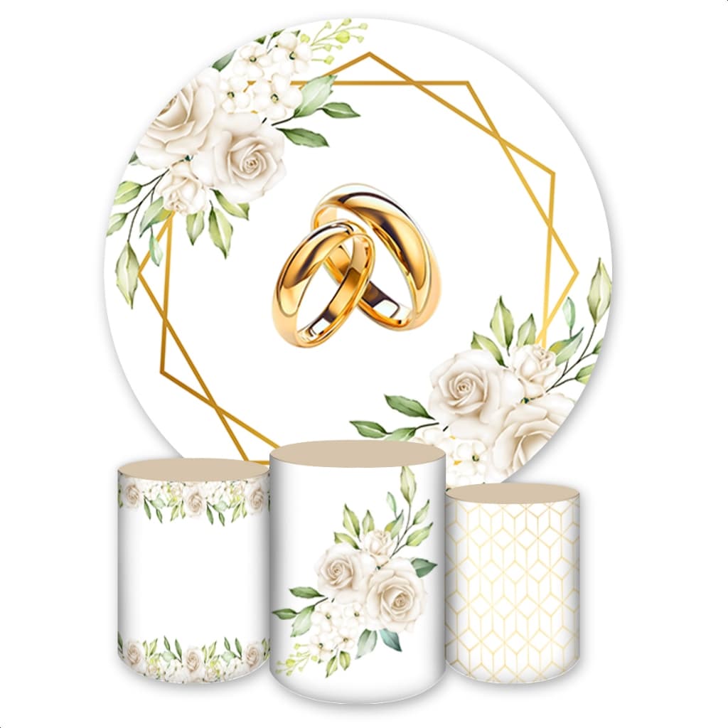 Capas de Painéis, cilindros e Kits completos Sublimados para Festa Tema Casamento