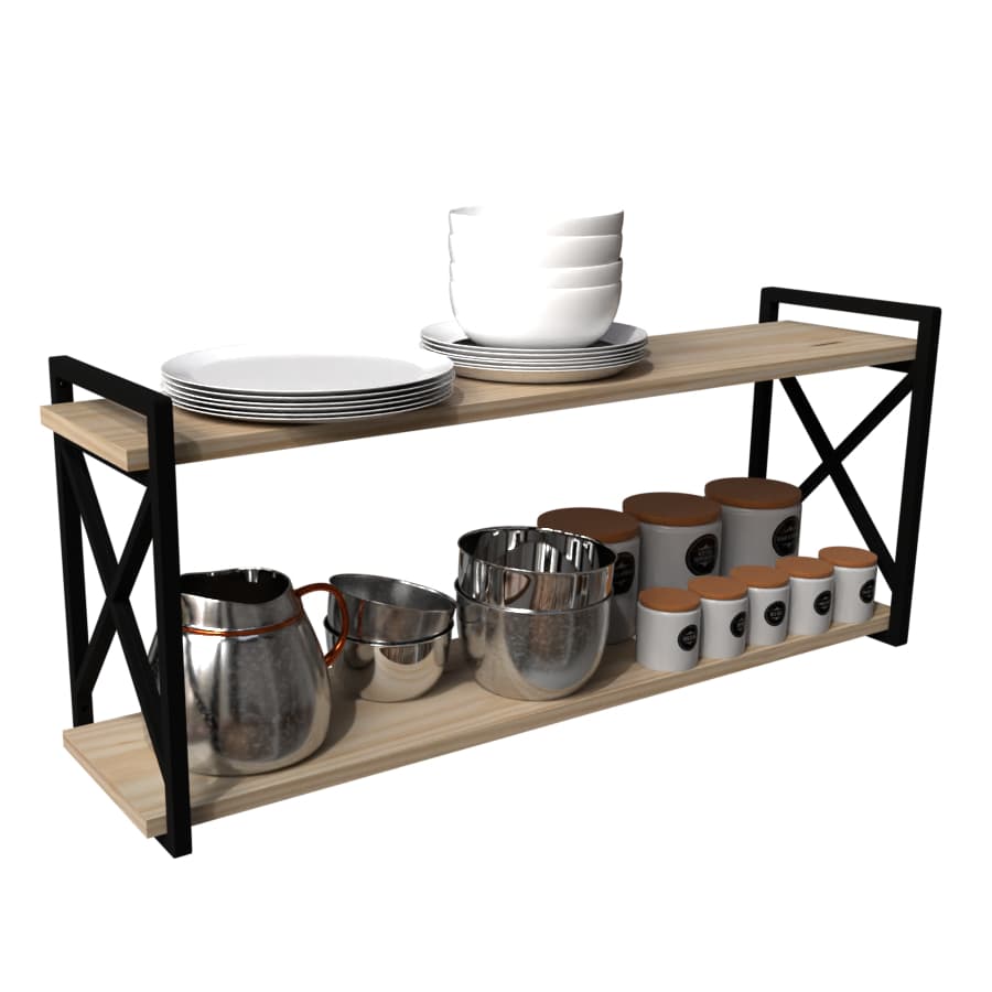 Prateleira X Estilo Industrial p/ Decoração e Organização de Ambientes Domiciliares e Corporativos