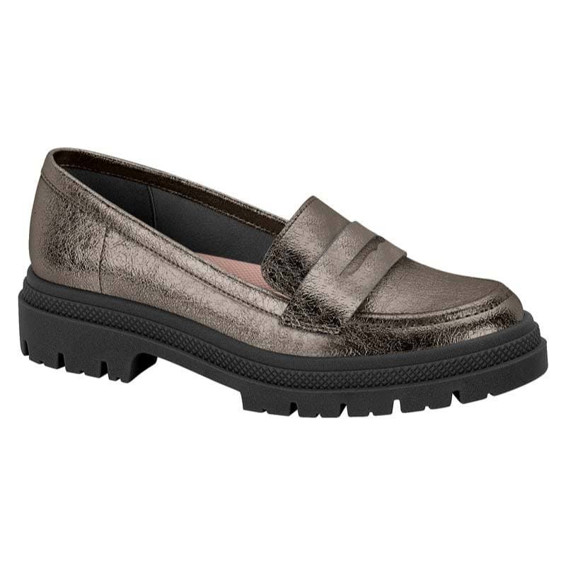 Mocassim Tratorado Moleca Metalizado Prata 5775.105