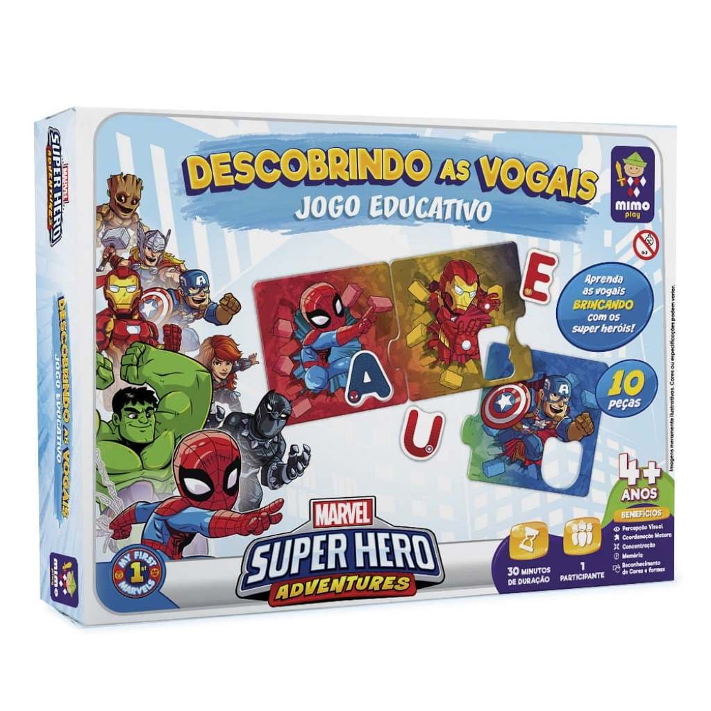 Jogo Educativo - Marvel Descobrindo As Vogais Mimo Play