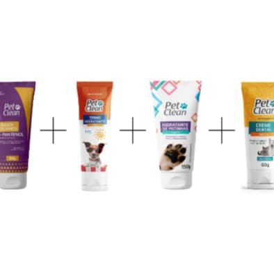 Kit PetClean: Hidratante de Focinho, Hidratante de Patinhas, Termo Hidratante e Creme Dental Neutro