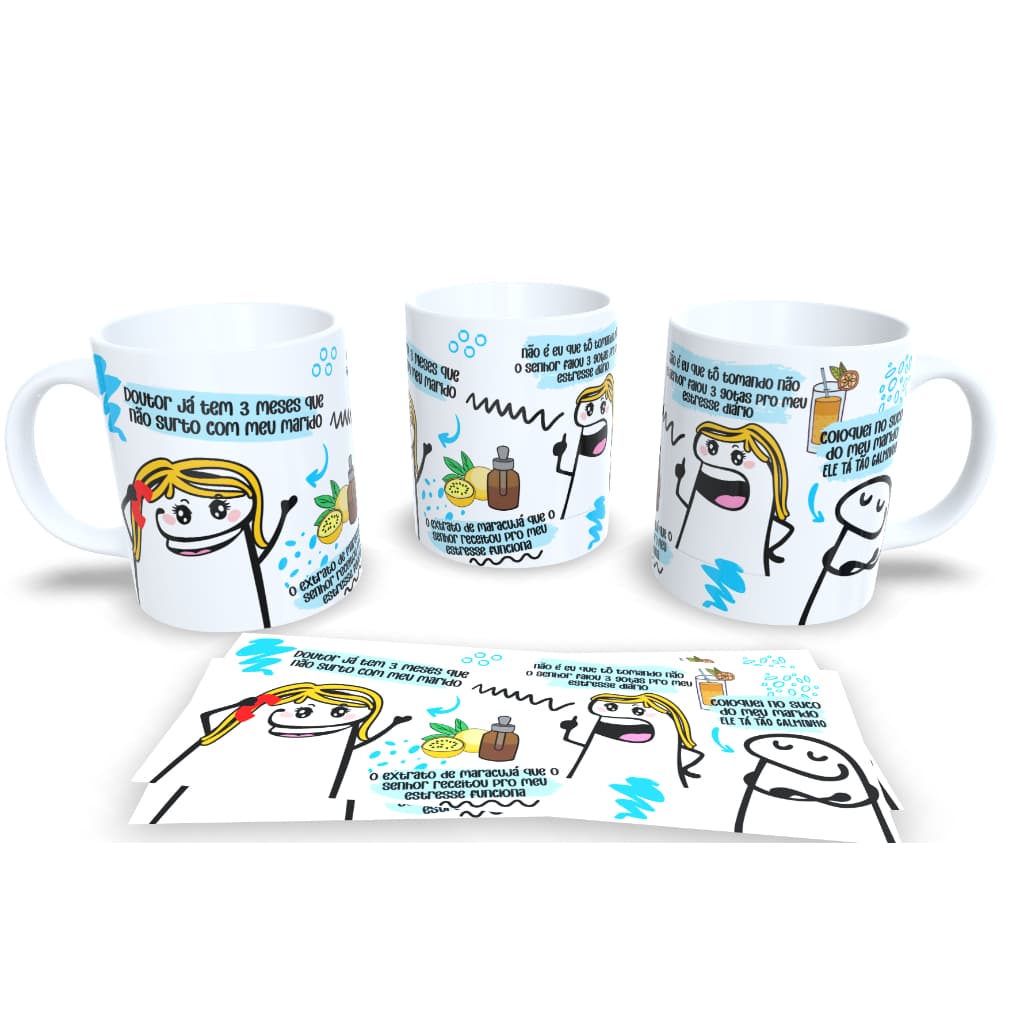 Caneca pers -  Flork meme - Extrato de maracujá