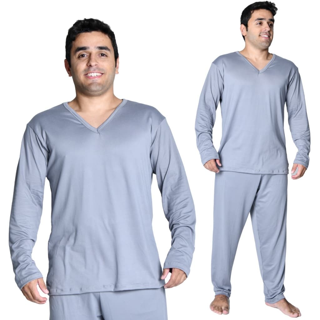 Pijama Masculino Longo De Inverno Suede Confortável Manga Longa e Calça