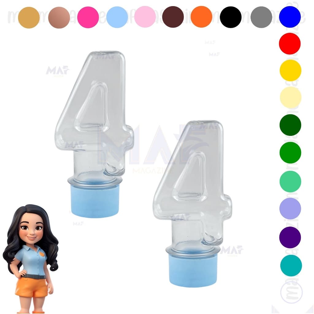 10 Tubetes Numero 4 Festa Kit Lembrancinha Numeral 4 Quatro Luxo Infantil Numero