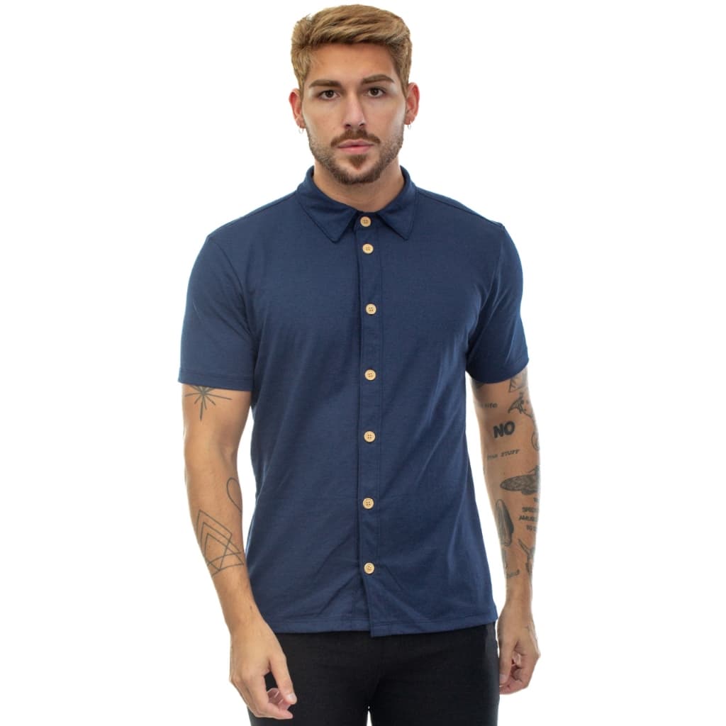 Camisa de Botão Masculina Slim Verão Varias Cores Black Friday